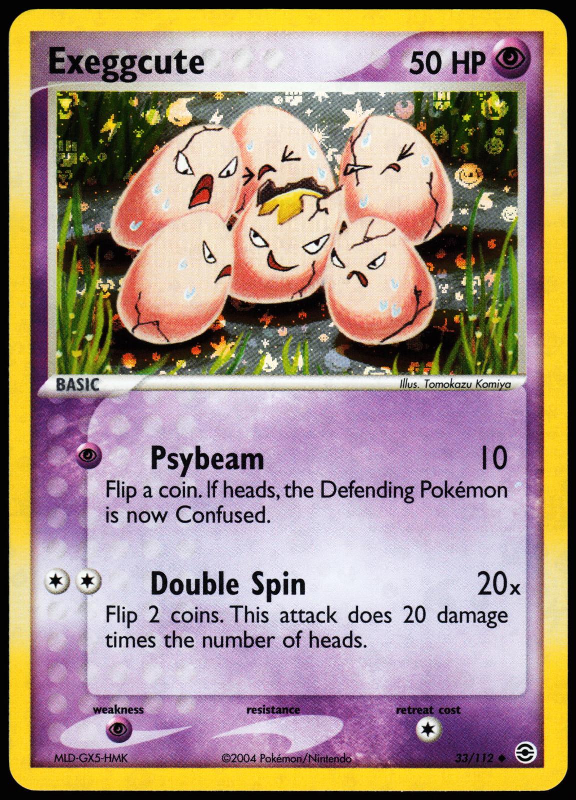 Exeggcute 33/112 Uncommon FireRed & LeafGreen Pokemon Reverse Holo Near Mint