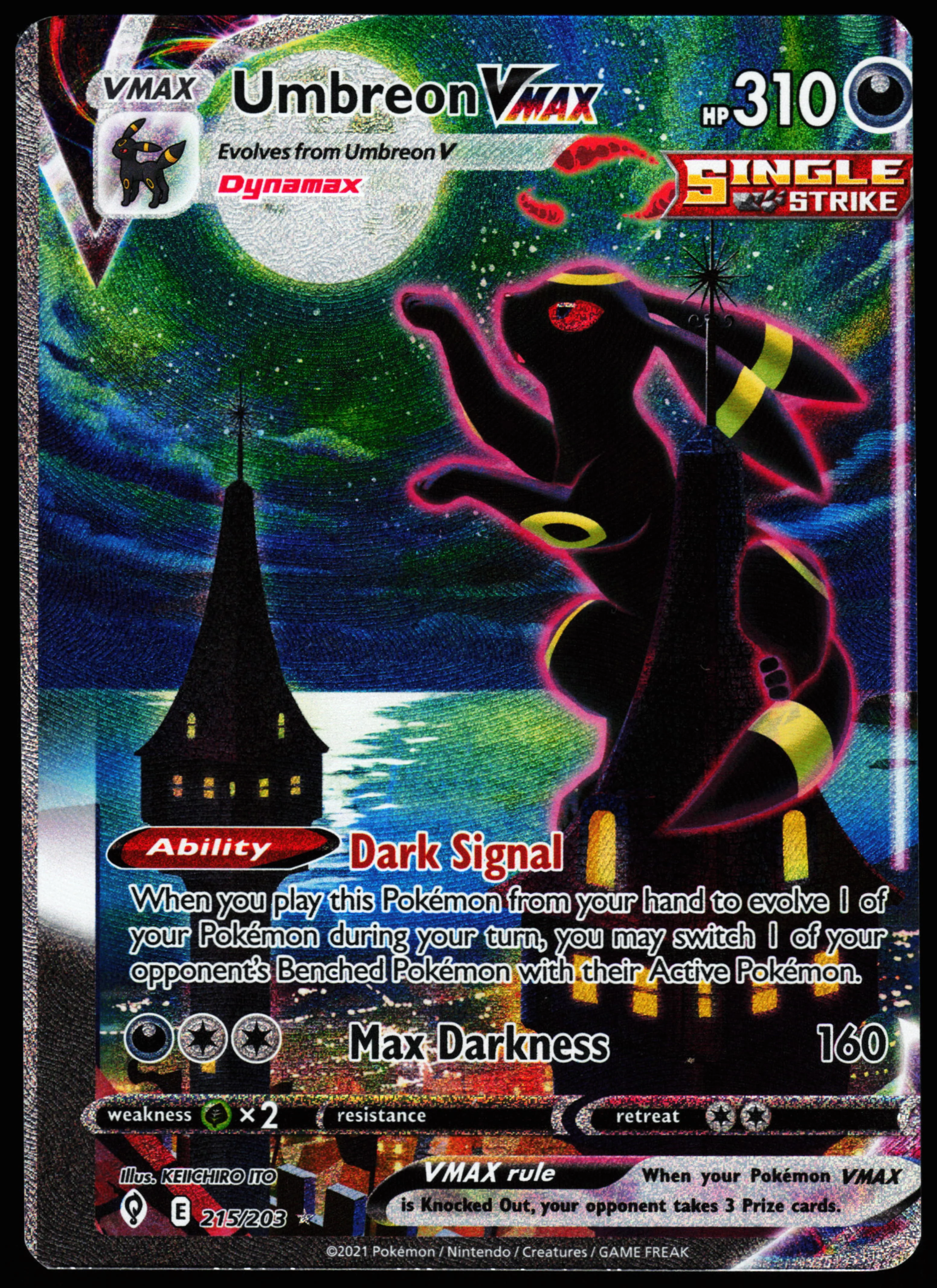 Miscut Umbreon VMAX 215/203